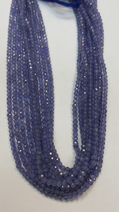 TANZANITE ROUND FACETED 3-4MM