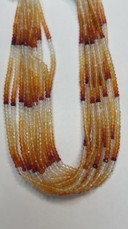 Opal, Fire Opal Faceted Round 3-4mm