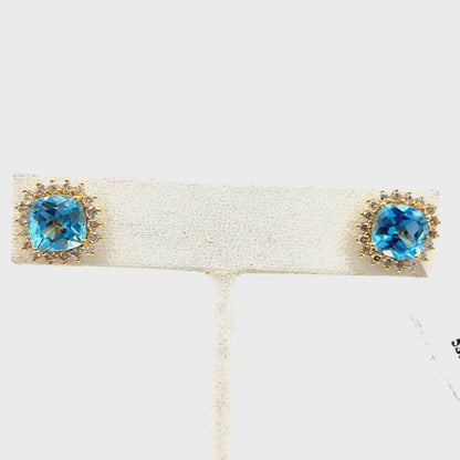 Square 14k Solid Gold Diamond Stud Earring.14k Solid Gold Diamond Earring..