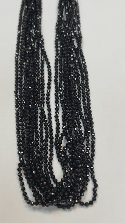 Spinel, BLACK SPINEL ROUND FACETED 2-2.50 MM