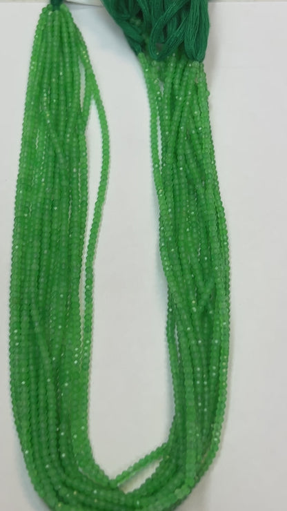 GREEN STONE ROUND FACETED 2-3mm