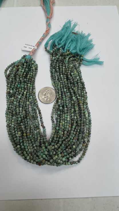 Turquoise Natural Round Faceted 3-4mm