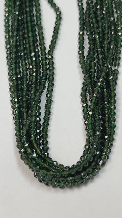Tourmaline, Green Tourmaline Round Faceted 2-3mm