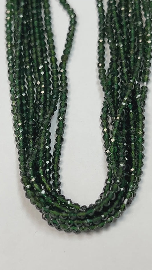 Tourmaline, Green Tourmaline Round Faceted 2-3mm