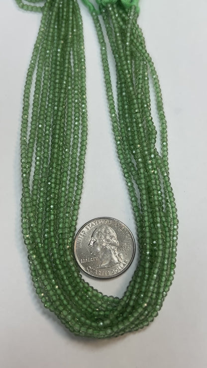 Amethyst, Green Amethyst Faceted Round 3mm