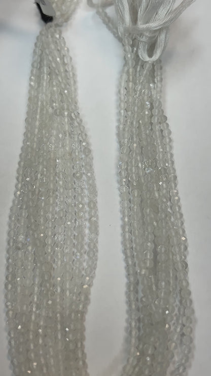 Moonstone, RAINBOW MOONSTONE ROUND FACETED 3-4MM