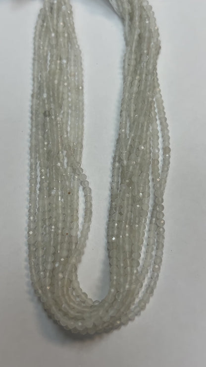 Moonstone White Round Faceted 3-4mm