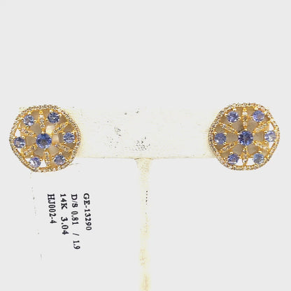 14k Solid Gold Diamond Earring.14k Solid Gold Diamond Earring..