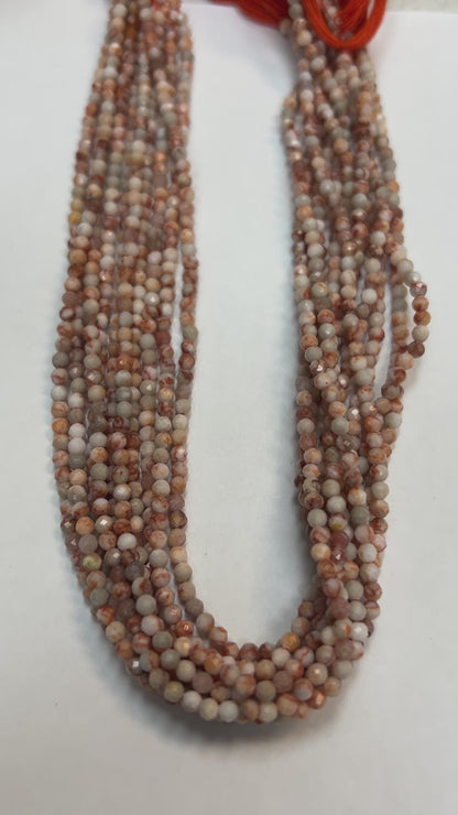 Howlite, Turquoise Howlite Reconstituted Round Faceted 3-4mm