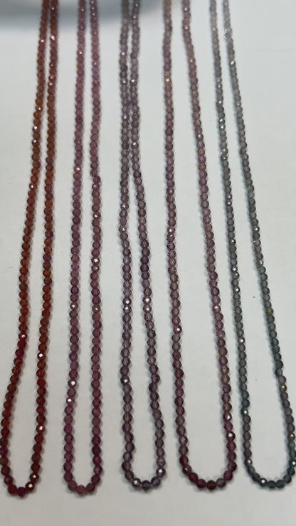 SPINEL, MULTI SPINEL ROUND FACETED 2-3MM