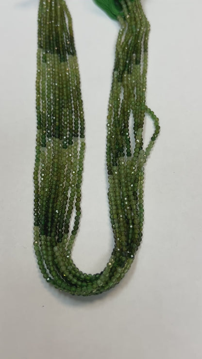 Tourmaline, GREEN TOURMALINE ROUND FACETED 2-3mm