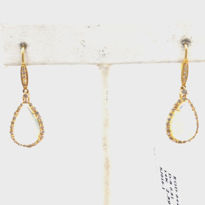 Opal 14k Solid Gold Diamond Earring