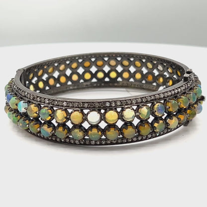 Opal Diamond Bangle