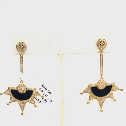 14k Solid Gold Diamond Earring.14k Solid Gold Diamond Earring..