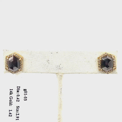 14k Solid Gold Diamond Earring