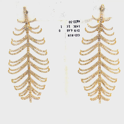14k Solid Gold Diamond Earring.14k Solid Gold Diamond Earring..