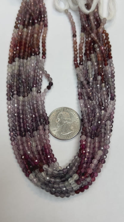 Spinel, Multi Spinel Round Faceted 3-4mm