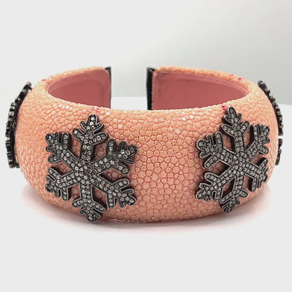 Leather Diamond Bangle