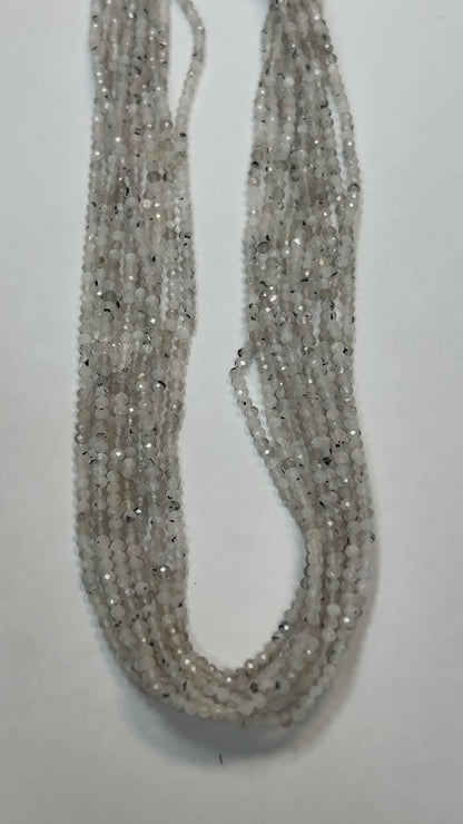 Moonstone, RAINBOW MOONSTONE ROUND FACETED 2-3mm