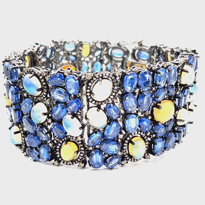 Opal and Kynite Designer Bracelet with Diamonds