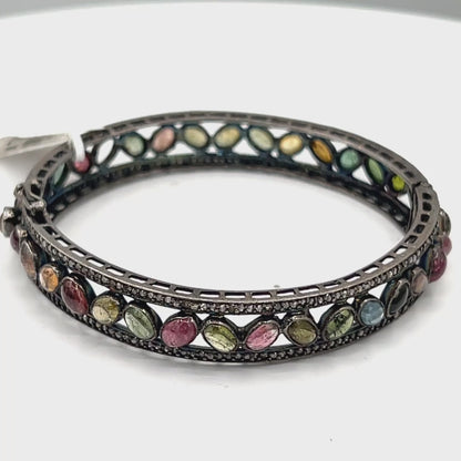 Tourmaline Diamond Bangle