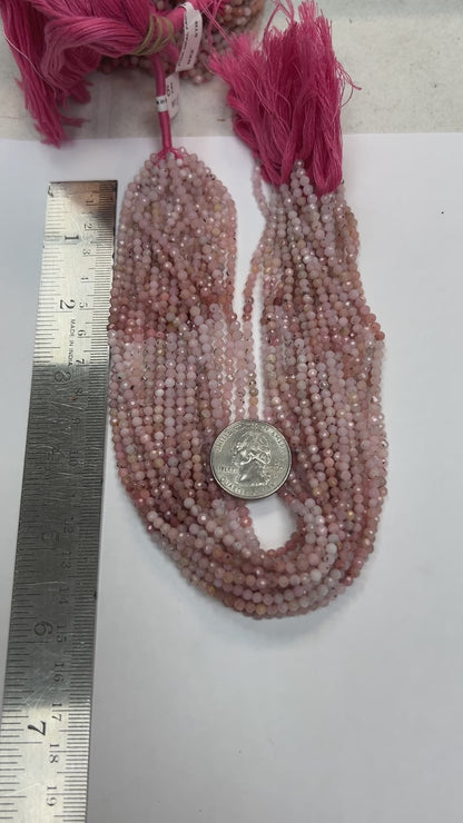 Opal, Pink Opal Round Faceted 3-4mm