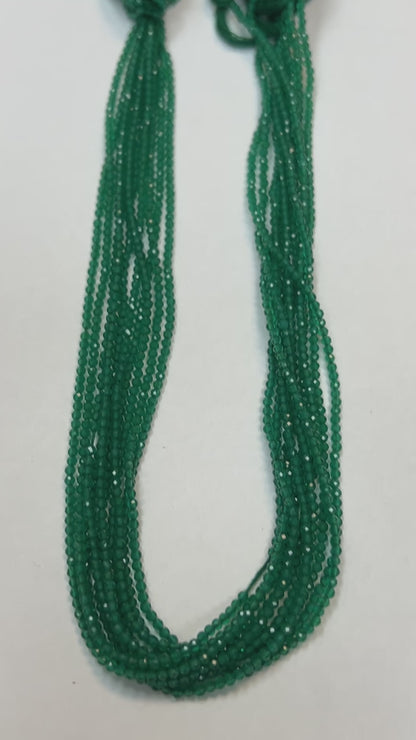 Onyx, GREEN ONYX ROUND FACETED 2-3mm