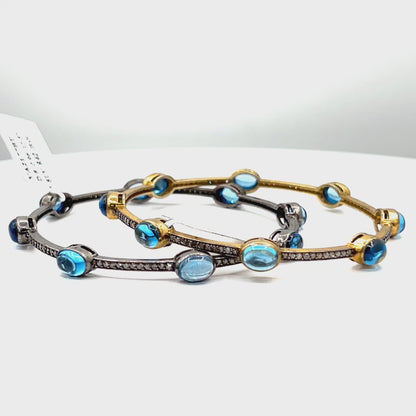 Blue Topaz Diamond Bangle