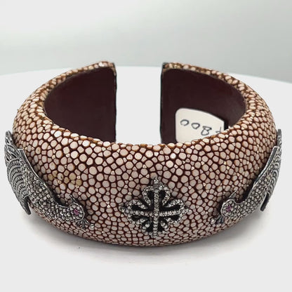 Leather Diamond Bangle
