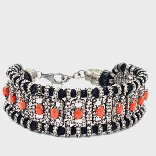 Thread Coral Diamand Designer Bracelet