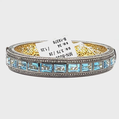 Blue Topaz Diamond Bangle