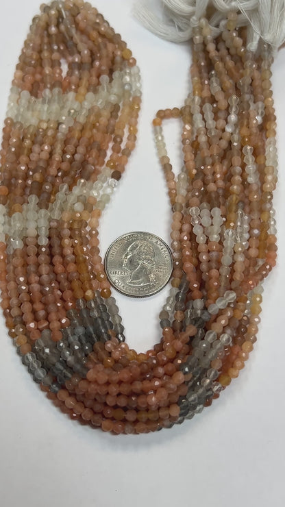 Moonstone, Multi Moonstone Faceted 3-4mm