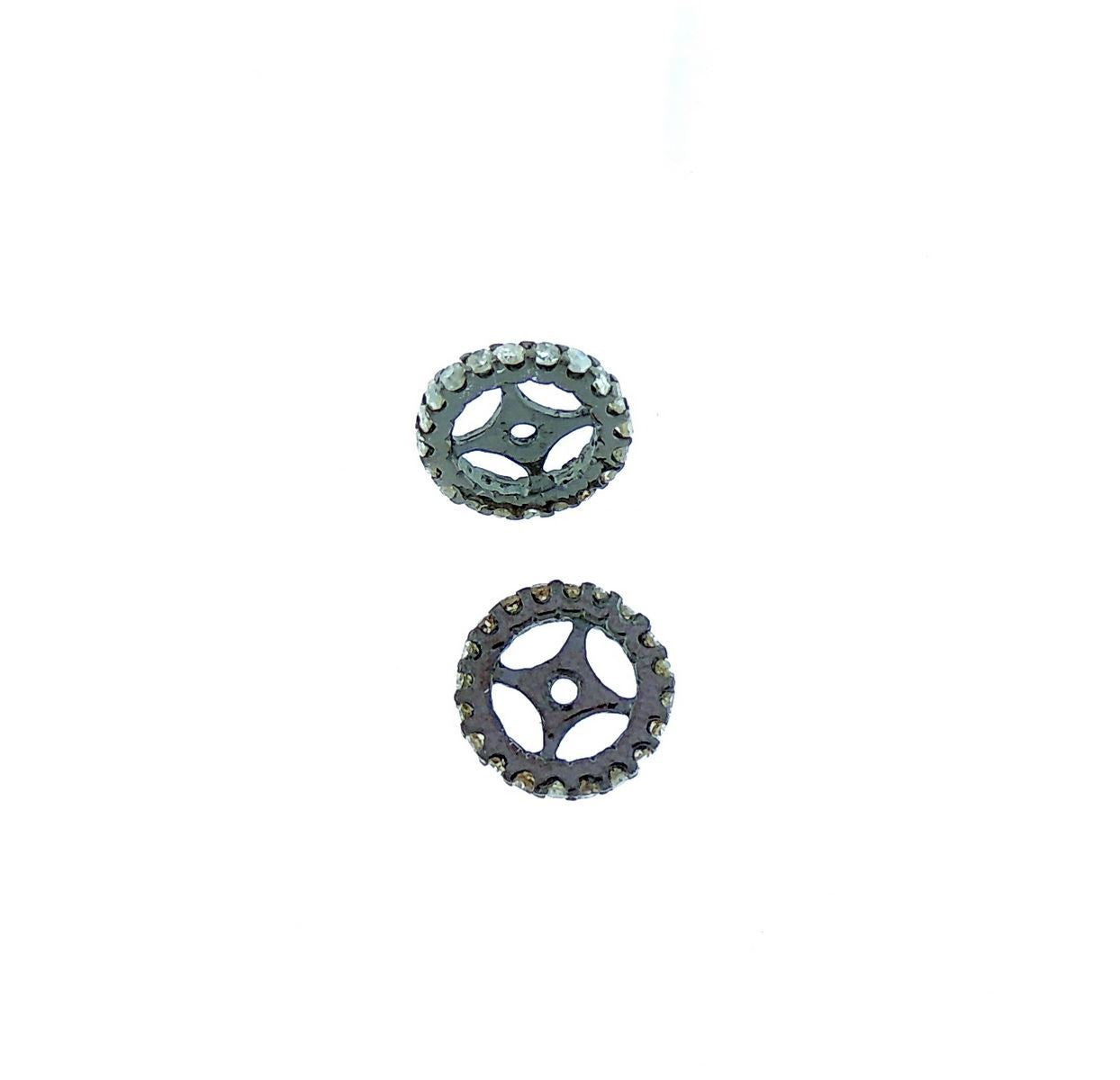 Wheel Shape Spacer Pave Diamond Beads
