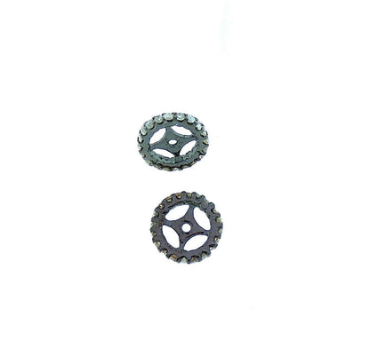 Wheel Shape Spacer Pave Diamond Beads