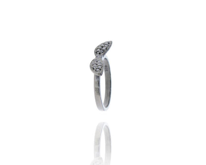 Diamond and Silver Black Rhodium Finish Ring