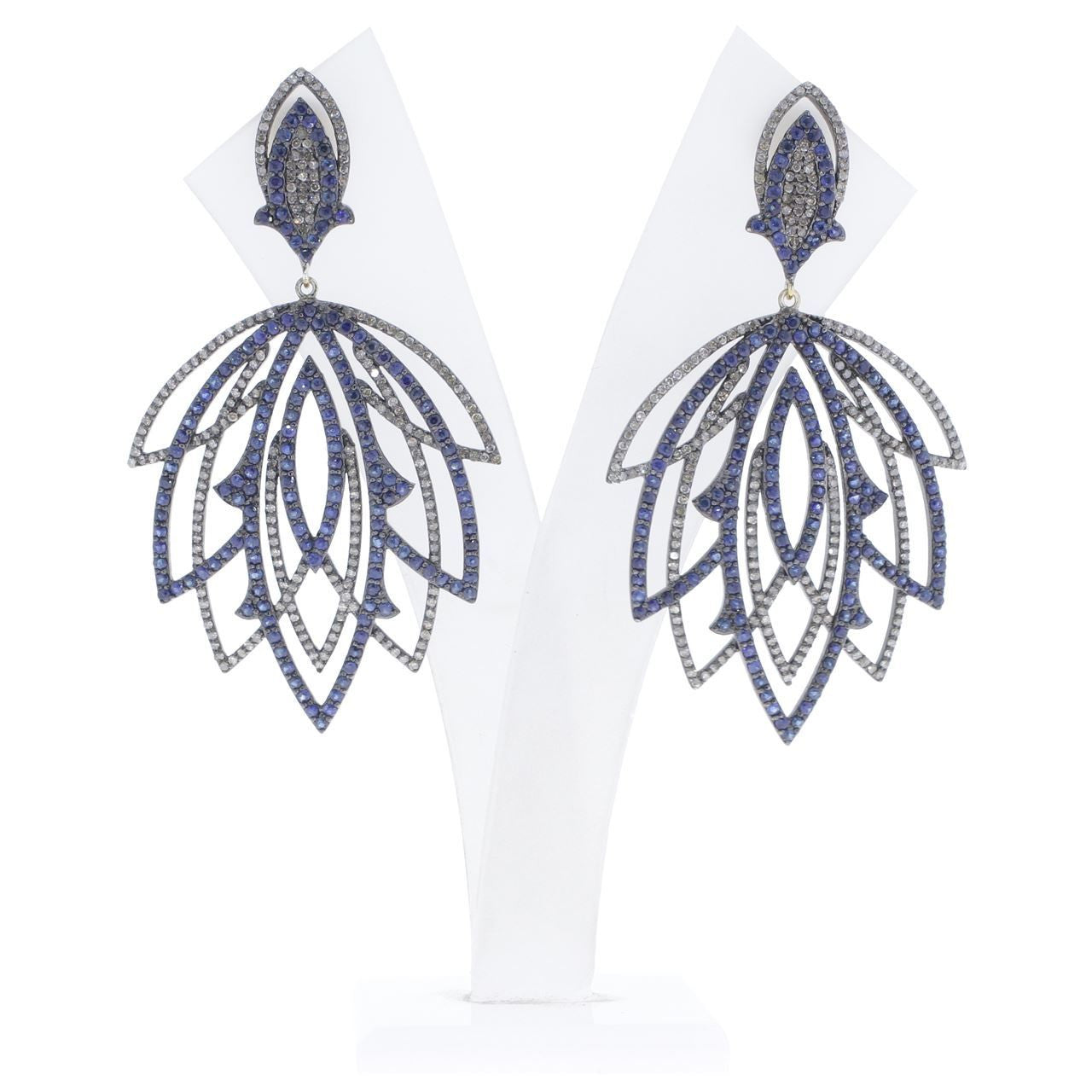 Silver and Diamond Pave EARRINGS