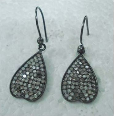 Silver and Diamond Pave  EARRINGS