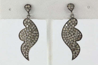 Silver and Diamond Pave EARRINGS
