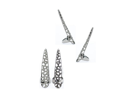 Diamond and Silver Black Rhodium Finish Rings