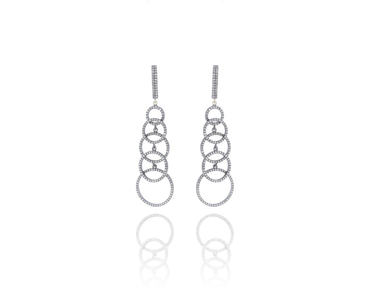 Silver and Diamond Pave EARRINGS