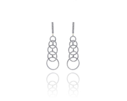 Silver and Diamond Pave EARRINGS
