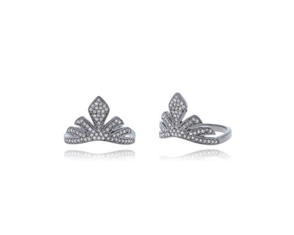Diamond and Silver Black Rhodium Finish Rings