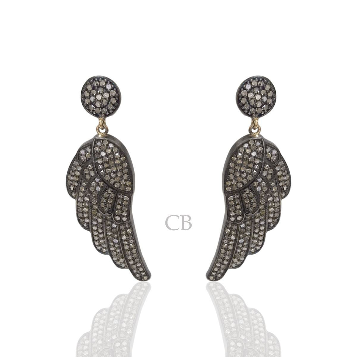 Diamond and Silver Black Rhodium Finish Earring