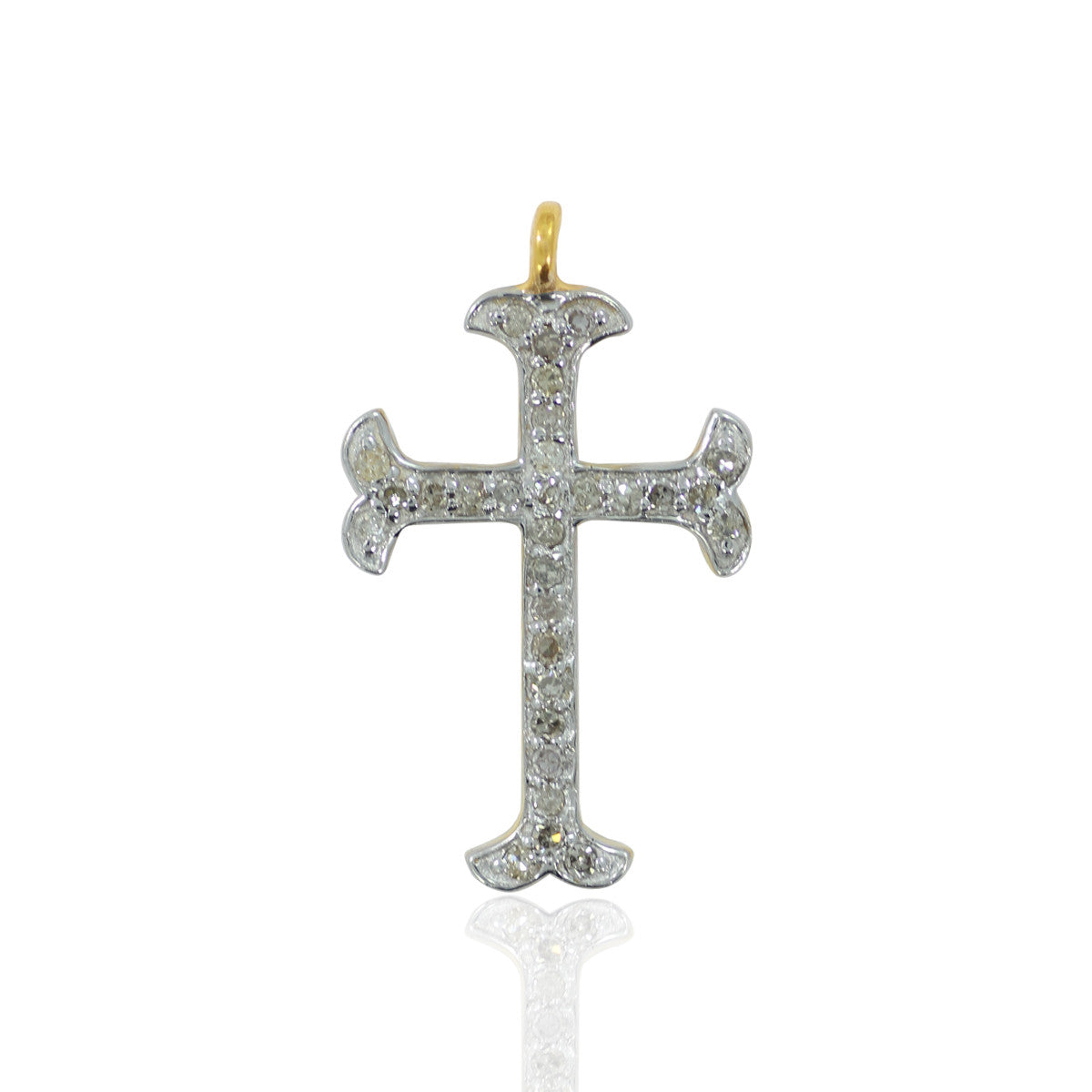 14K Solid Gold Cross Diamond Pendants. Approx Size 0.88 "(12 x 22 mm)