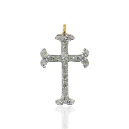 14K Solid Gold Cross Diamond Pendants. Approx Size 0.88 "(12 x 22 mm)