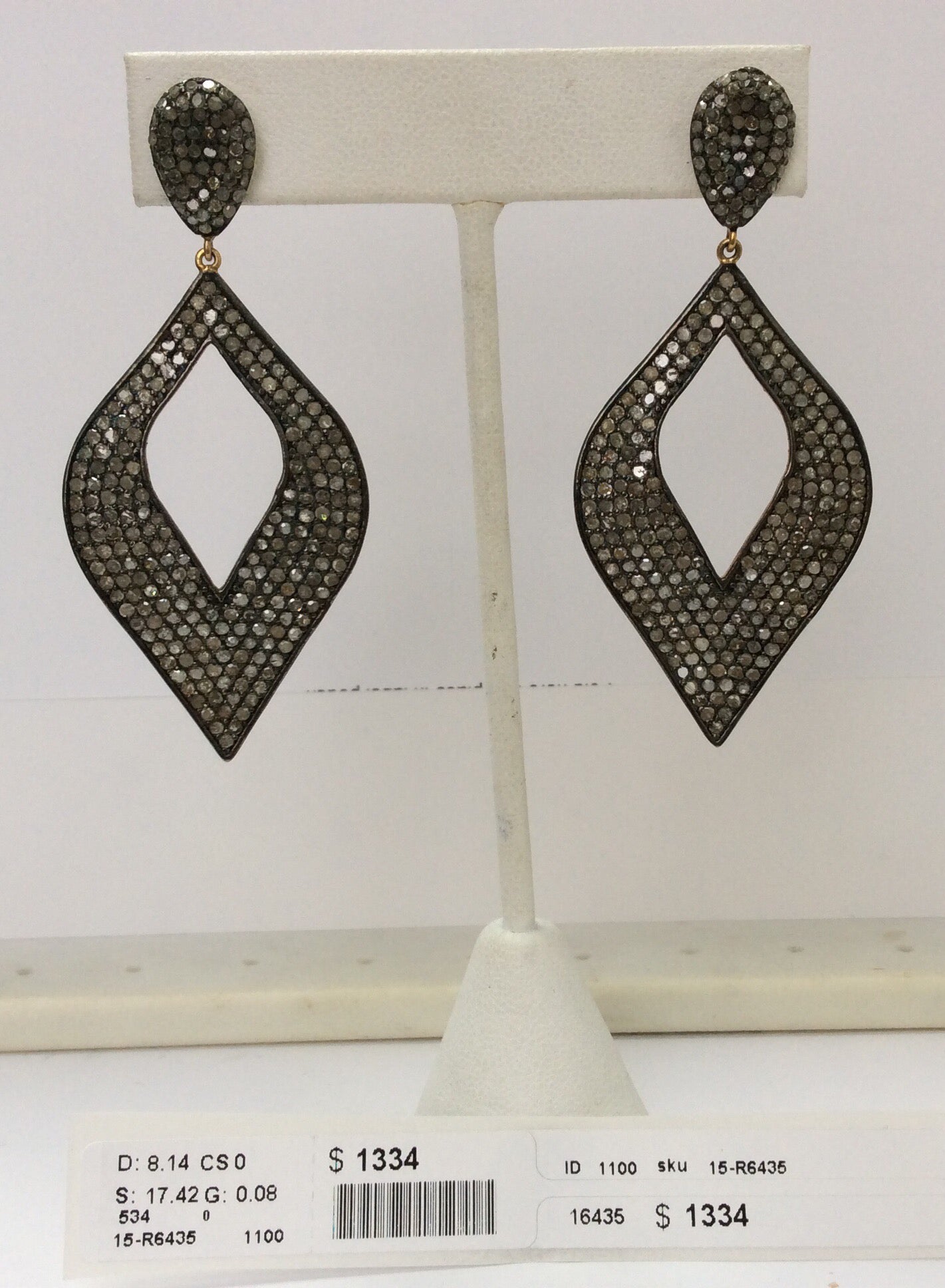 Diamond Shape Pave Diamond Earring