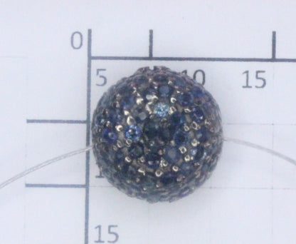Coin Shape silver pave diamond and gemstone beads