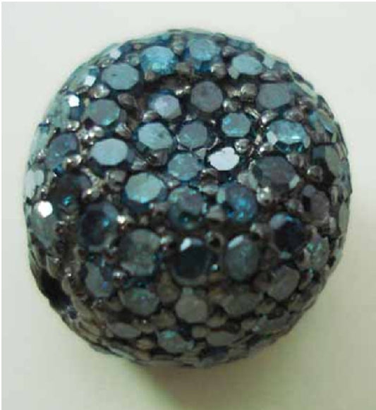 Coin Shape silver pave diamond and gemstone beads