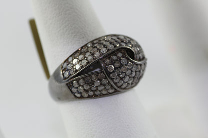 Diamond and Silver Rodium Finish Rings
