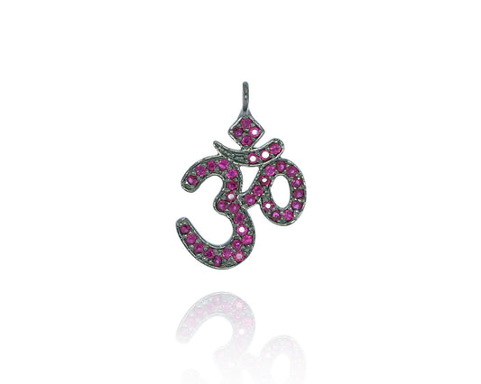 Om Blue Sapphire Charms
